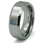 8mm Tungsten Beveled Edge  Band