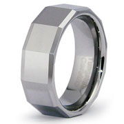 Bolt Design Faceted Tungsten Designer Wedding Ring