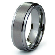 Brush Finish Top Flat Tungsten Wedding Band
