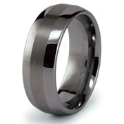 Textured and Polished Domed Wedding Ring