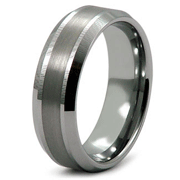 Beveled Edge 8mm Tungsten Wedding Band