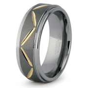 Zig Zag Gold Plated Tungsten Wedding Ring