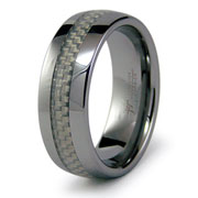 Tungsten White Carbon Fiber Inlay Band
