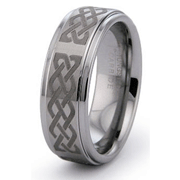 Laser Engraved Weave Celtic Design Tungsten Wedding Band