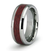 8mm Wood Inlay Tungsten Wedding Band