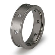 Titanium Bezel Set CZ Eternity Band