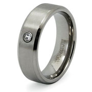 CZ Solitaire Titanium Promise Ring