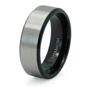 Black Titanium Satin Finish Wedding Band