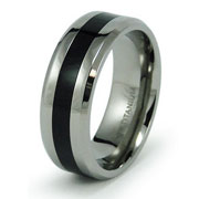 Black Inlay Titanium Wedding Ring