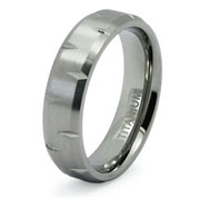 Titanium Carved Edge 6mm Band