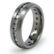 Titanium CZ Eternity Band