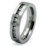 Channel Set CZ Titanium Band