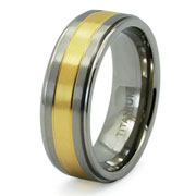 Titanium Gold Plated Center Wedding Band