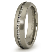 5mm Titanium Cubic Zirconia Eternity Ring
