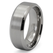 8mm Bevel Edge Titanium Wedding Band