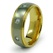 Gold Plated Titanium CZ Eternity Band