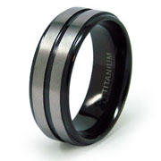 8mm Black Titanium Wedding Band