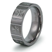 Star Carved Titanium Band