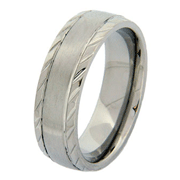 Carved Edge 7mm Titanium Band