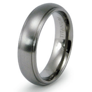 Domed Satin 6mm Titanium Wedding Band
