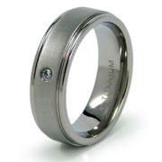 Step Edge CZ Titanium Band