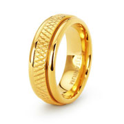Cross Cut 18K Plated Titanium Cross Cut Wedding Ring