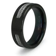 Double Cable Inlay Black Titanium 7mm Ring