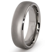7mm Half Dome Titanium Wedding Band