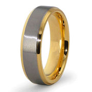 6.5mm Titanium Gold Plated Wedding Band