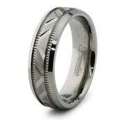 Carved 6.5mm Titanium Wedding Band