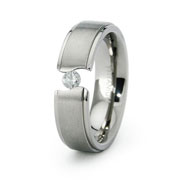 Tension Set 6mm Titanium Wedding Ring