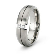 Double Tension Set CZ Wedding Ring
