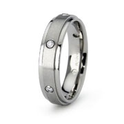 5mm Bezel Set Titanium CZ Eternity Band