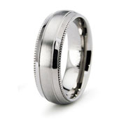 Half Dome Milgrain Classic Titanium Wedding Band