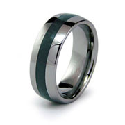 Green Carbon Fiber Inlay Tungsten Band