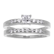 14k White Gold Diamond Wedding Set