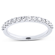 14K White Gold 0.50ct Semi Prong Set Eternity Ring