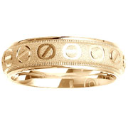 Designer Textured Pattern 14K Yellow Gold Ring