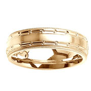 Milgrain Edge 14K Yellow Gold Wedding Band