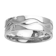 Wave 14K White Gold Wedding Band