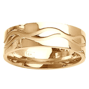 Wave 14K Yellow Gold Wedding Band