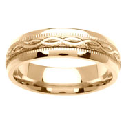 Braid Carved 14K Yellow Gold Wedding Band