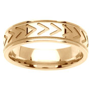 Arrow Design 14K Yellow Gold Wedding Band