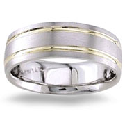 Two Tone 6.50 mm 14K Two Tone Gold Wedding Band