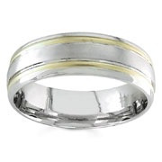 Two Tone 7.00 mm 14K Two Tone Gold Wedding Band