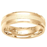 6mm Satin Center 14K Yellow Gold Wedding Band