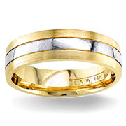 Two Tone 6.00 mm 14K Two Tone Gold Wedding Band