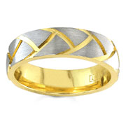 Two Tone 6.00 mm 14K Two Tone Gold Wedding Band