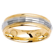 Two Tone 14K Designer Wedding Band