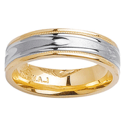 6mm Two Tone 14K Wedding Band